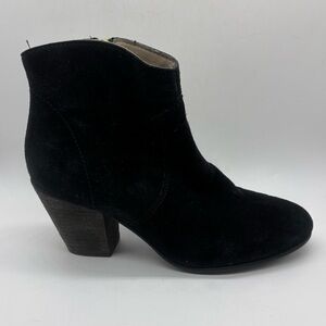 Boden Allendale Black Suede Leather Ankle Boots Heeled Booties Shoes EU 38 US 7